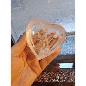 Clear Quartz Carved Heart Bowl #97